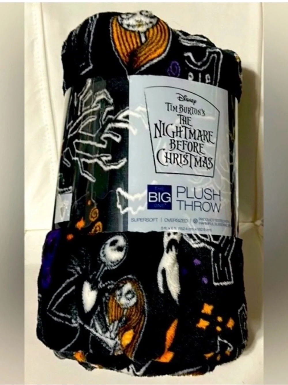 DISNEY NIGHTMARE BEFORE CHRISTMAS PLUSH FLEECE THROW BLANKET JACK & SALLY